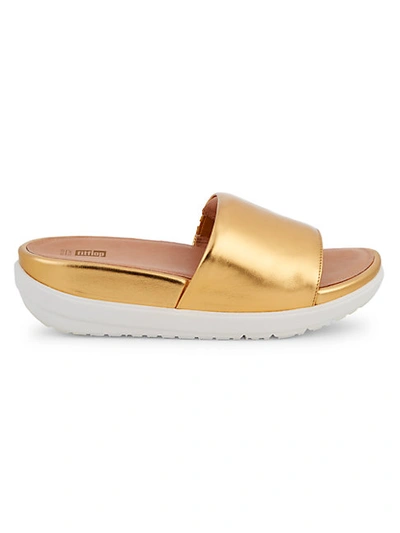 Fitflop Loosh Luxe Slides In Gold