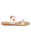 Jack Rogers Lauren Double-band Slides In White Multi