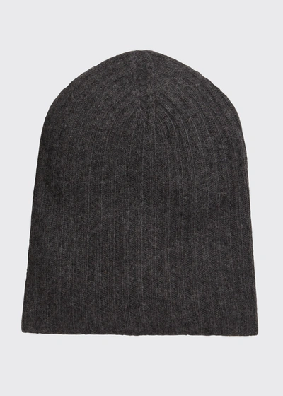 Portolano Men's Cashmere Slouchy Beanie Hat In Grey