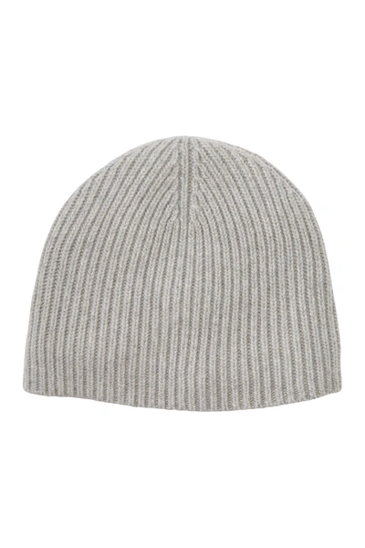 Portolano Men's Ribbed Cashmere Beanie In Lt Ht Grey