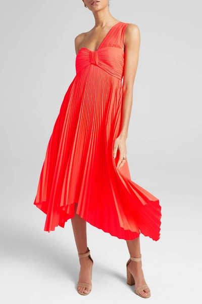 A.l.c Marbury One-shoulder Dress In Neon Orange