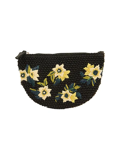 Sam Edelman Darcy Floral Embroidered Straw Bag