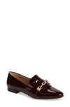 Karl Lagerfeld Niki Point-toe Patent Leather Loafers In Wine Patent Leather