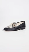 Sam Edelman Loraine Snake-embossed Leather Loafer In Black Nude