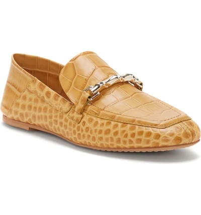 Vince Camuto Perenna Croc-embossed Leather Loafers In Creamy Caramel