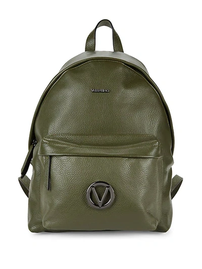 Valentino By Mario Valentino Textured Leather Backpack In Green