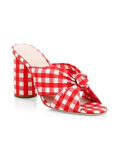 Loeffler Randall Kids' Coco Knotted Gingham Mules In Red