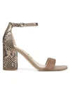 Sam Edelman Daniella Ankle-strap Snakeskin-embossed Leather & Suede Sandals In Praline