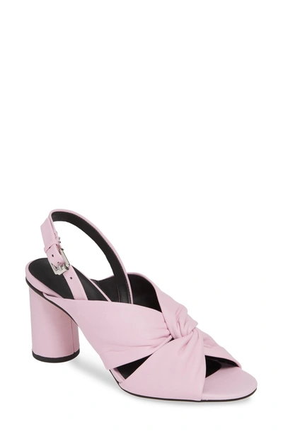 Rebecca Minkoff Agata Leather Knot Slingback Sandals In Lt Orchid