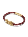 Eye Candy La Lionel Goldtone Stainless Steel & Leather Snap Bracelet