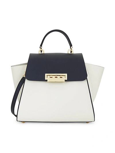 Zac Zac Posen Eartha Colorblock Leather Top Handle Bag In Dark Blue