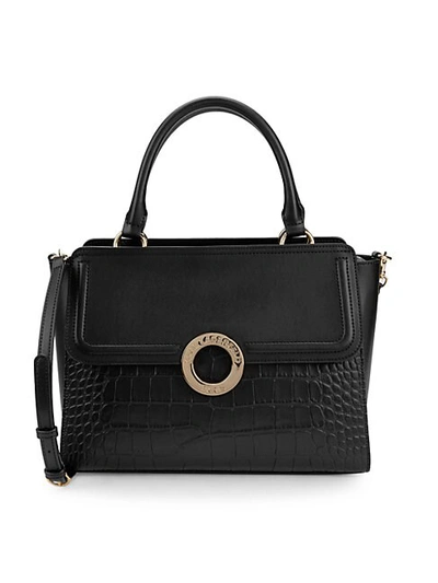 Karl Lagerfeld Croc-embossed Faux Leather Satchel