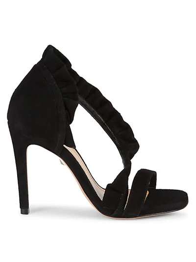 Schutz Aime Suede Leather D'orsay High-heel Sandals In Black