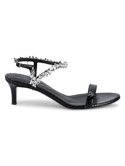 Giuseppe Zanotti Embellished Leather Sandals In Nero