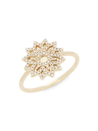 Saks Fifth Avenue 14k Yellow Gold & Diamond Starburst Ring