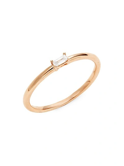 Saks Fifth Avenue 14k Rose Gold Baguette Diamond Ring