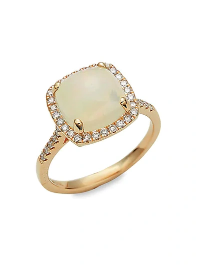 Saks Fifth Avenue 14k Yellow Gold, Opal & Diamond Ring