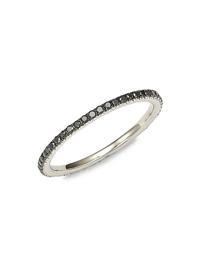 Nephora 14k White Gold & Black Diamond Ring