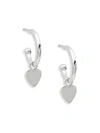 Saks Fifth Avenue 14k White Gold Heart Charm Hoop Earrings