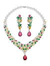 Eye Candy La The Luxe Kate Silvertone & Crystal Necklace & Earrings Set
