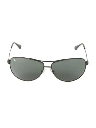 Ray Ban 63mm Gunmetal-tone Aviator Sunglasses In Black
