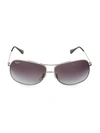 Ray Ban Rb3267 64mm Square Wrap Aviator Sunglasses In Grad Smoke