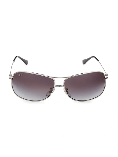 Ray Ban Rb3267 64mm Square Wrap Aviator Sunglasses In Grad Smoke