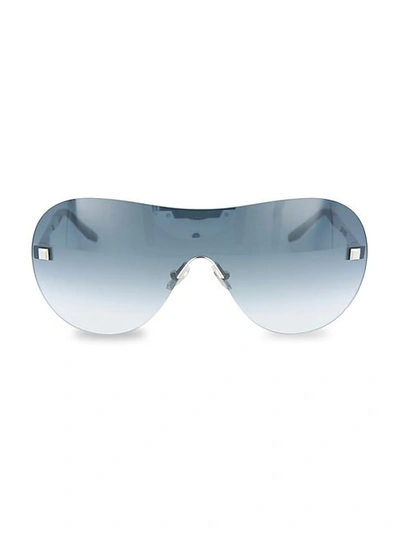 Boucheron Women's Novelty 99mm Shield Metal Sunglasses In Silver