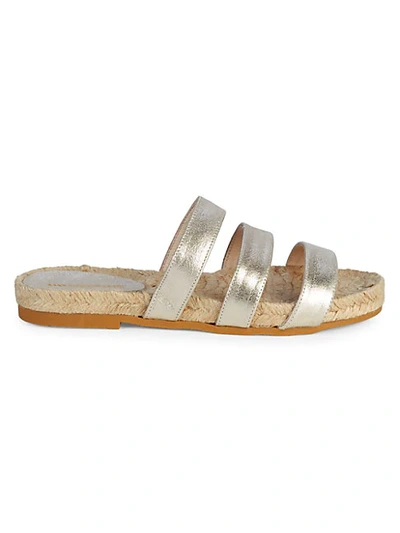 Saks Fifth Avenue Peggy Metallic Leather Espadrilles In Gold