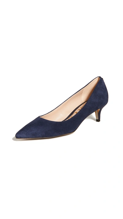 Sam Edelman Dori Suede Kitten Heel Pumps In Blue