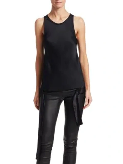 Helmut Lang Ribbed Cotton Tank In Black