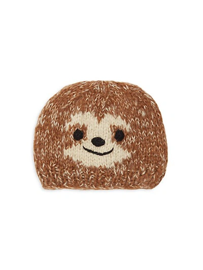 San Diego Hat Company Kid's Sloth Textured Beanie In Brown