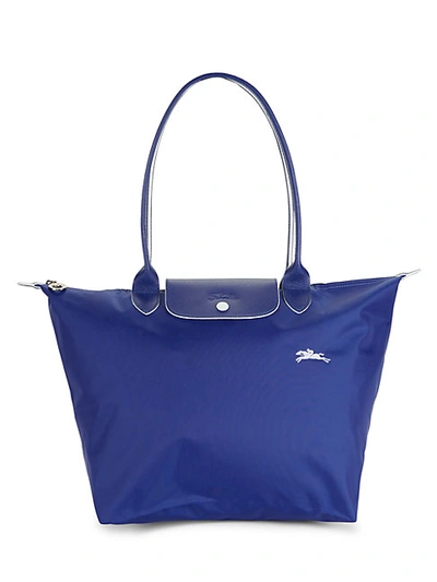 Longchamp Le Pliage Club Logo Nylon Shoulder Bag In Purple