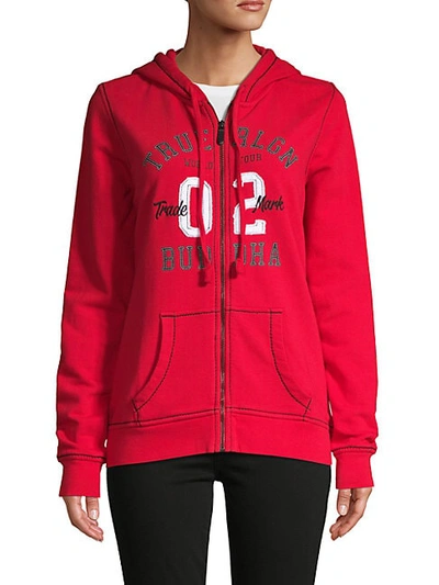 True Religion Zip-up Cotton Jacket In Ruby Red