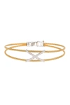 Alor 18k White Gold Pave Diamond 'x' & Yellow Stainless Steel Cable Bracelet In 18kt Wg