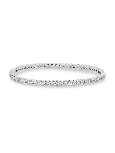 Saks Fifth Avenue 14k White Gold & White Diamond Bangle Bracelet