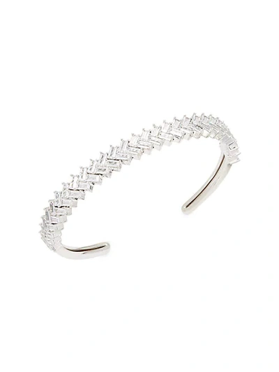 Adriana Orsini Rhodium-plated & Crystal Cuff Bracelet