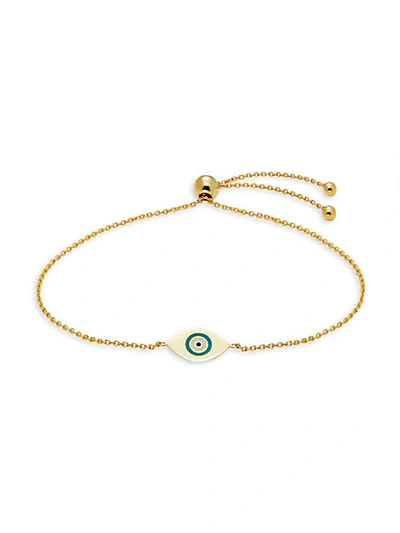 Saks Fifth Avenue 14k Yellow Gold & Enamel Evil Eye Bracelet