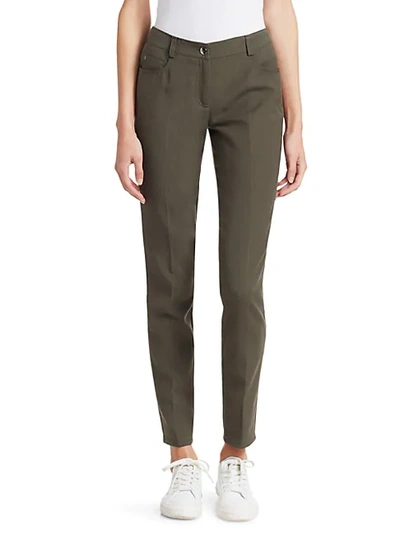 Akris Magda Cotton Silk Stretch Pants In Canvas