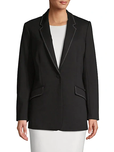 T Tahari Outline-stitched Jacket In Black