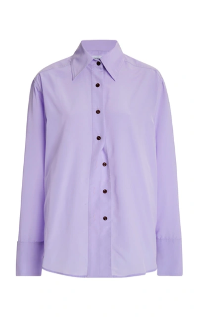 Eftychia Poplin Button-down Shirt In Purple