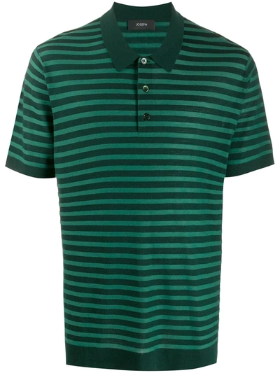 Joseph Polo Light Stripe Merinos Knit In Blue