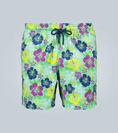 Vilebrequin Men's Moorea Tropical Turtles Swim Trunks In Green