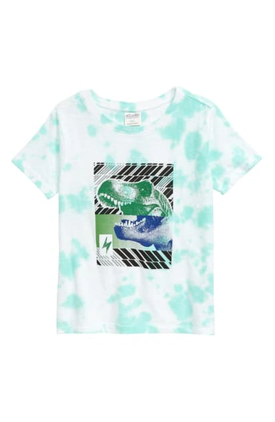 Art & Eden Kids' Boy's Billie Dinosaur Graphic Tie Dye T-shirt In Tie Dye Green