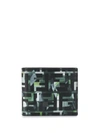 Fendi Ff Camouflage-print Bi-fold Leather Wallet In Green,white,black