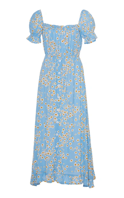 Faithfull The Brand Women's Ina Floral Midi Dress In Le Bon Floral Print - Blue