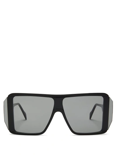 Andy Wolf Berthe Flat-top Shield Acetate Sunglasses In Grey