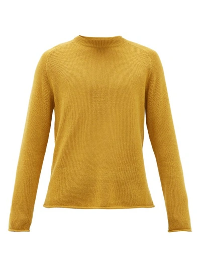 The Row Ulmer Raw-hem Cashmere Sweater In Yellow