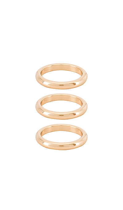 Ettika Three Ring Set In Gold