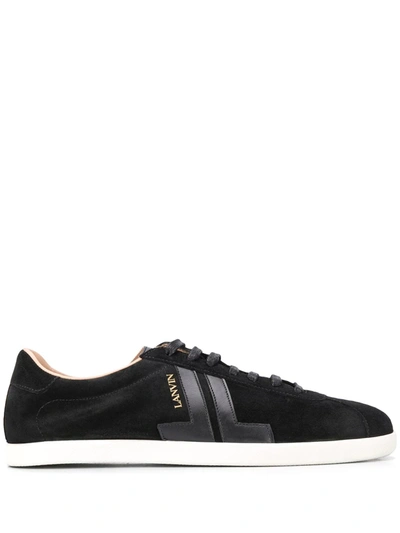 Lanvin Jl Suede And Leather Trainers In Black